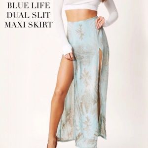 Blue Life Tie-Dye 2 Slit Skirt